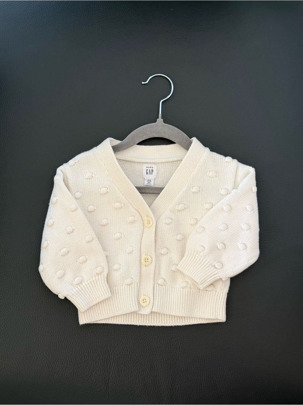 GAP Cream Bobble-Knit Button Cardigan (12-18 months)
